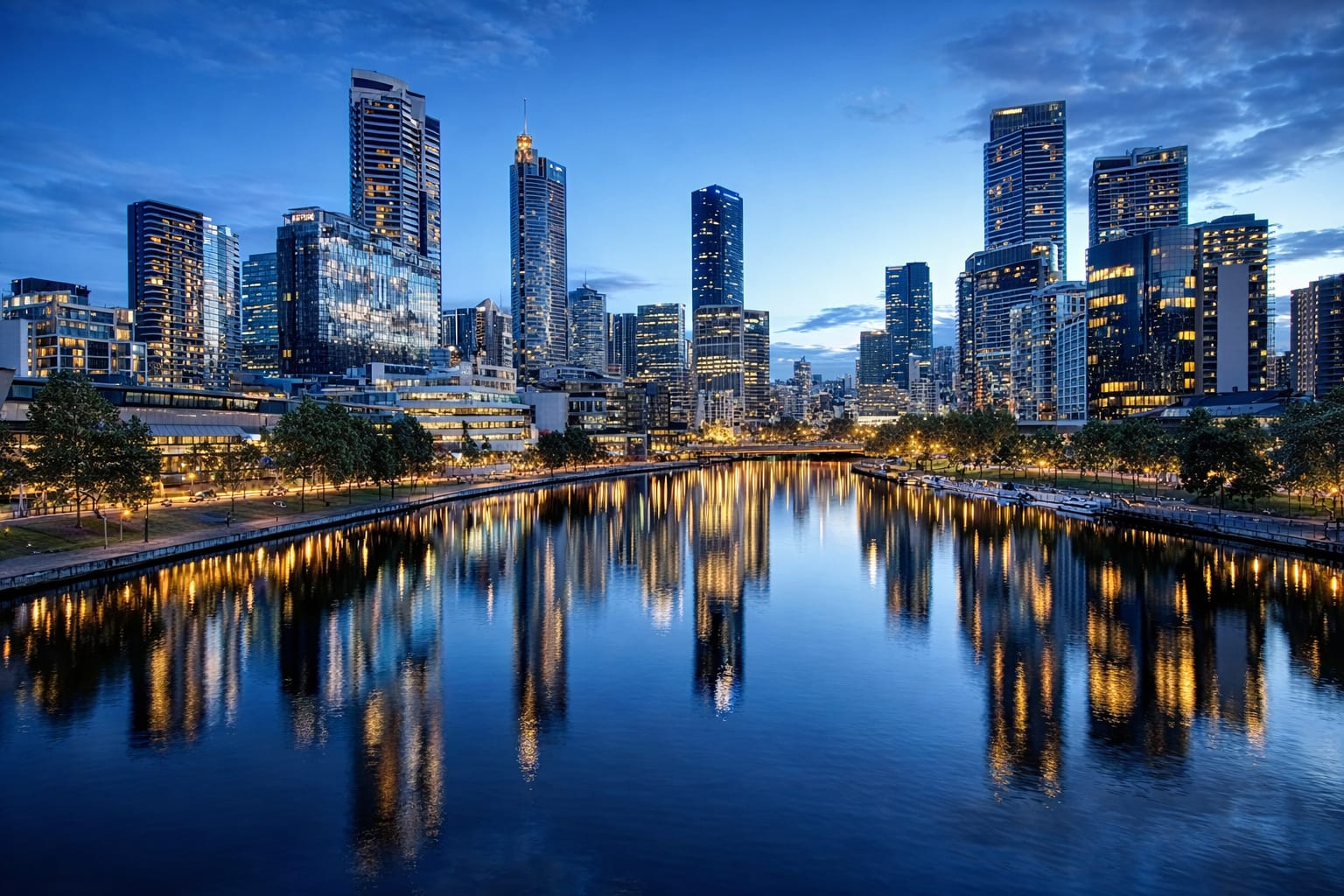 Freight Forwarder Melbourne hero — Melbourne city skyline at night